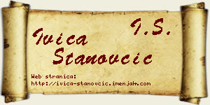 Ivica Stanovčić vizit kartica
